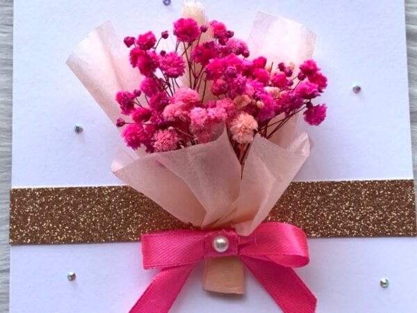 Luxury Personalised Handmade Birthday Card, Mini Dried Flower Bouquet Card with Box C032 - product image 2