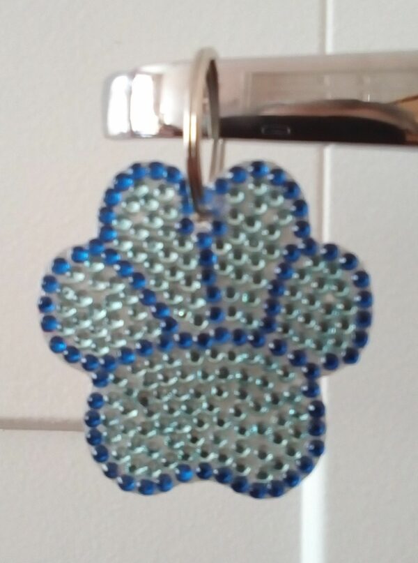 Paw Print Keyring, Paw Print Bag Charm, Animal Gift, Dog Gift – Blue/Blue - product image 3