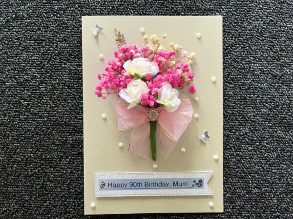 Luxury Personalised Card, Handmade Preserved Flower Card, 3D Dried Flower Birthday Card C434 - product image 4