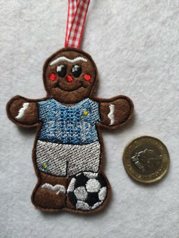 Gingerbread man wearing Manchester City colours – football fan - main product image