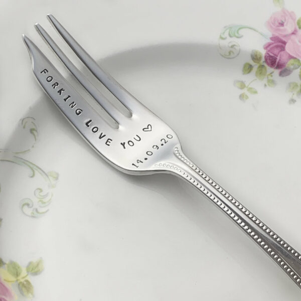 Personalised vintage silver plated cake fork /pastry fork - product image 6