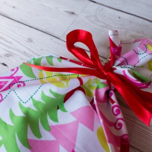 Handmade Fabric Christmas Gift Bag Trees modern