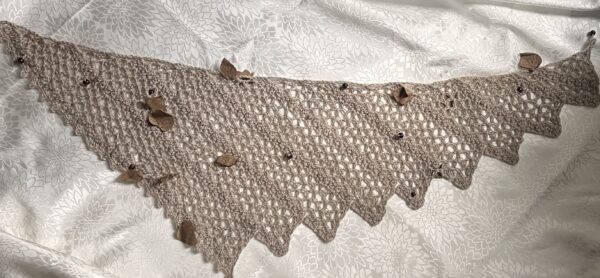 Handmade Crochet asymmetrical wool blend scarflette - product image 2