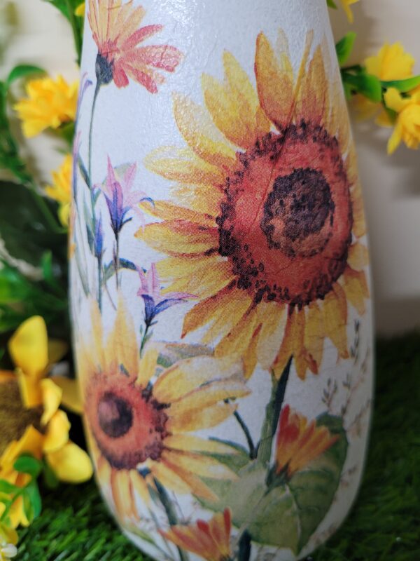 Decoupaged Vase – Sunflowers - product image 3