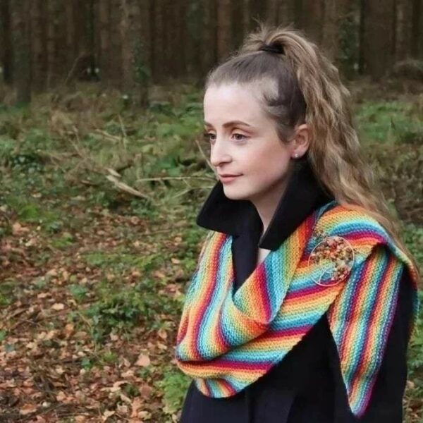 Rainbow Scarf/ Wrap and Pin - main product image