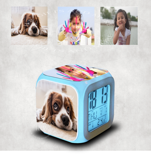 Personalised Photo Colour Changing Alarm Clock - main product image