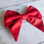 Sparkly Red Fabric Hairbow in Sailor Bow Style
