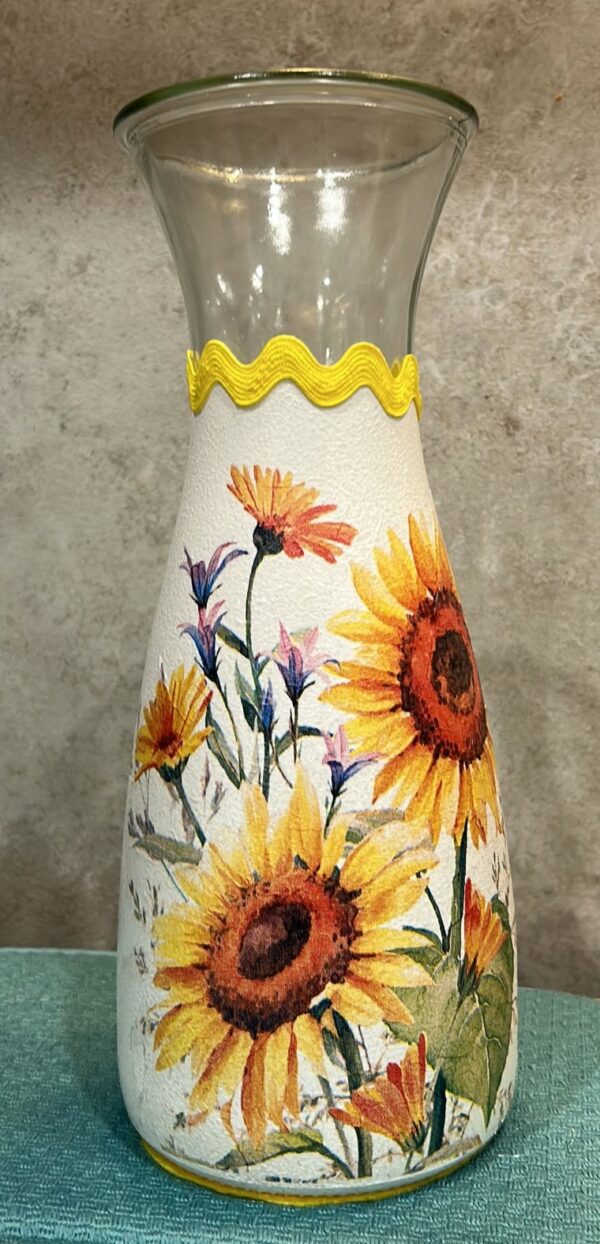 Decoupaged Vase – Sunflowers - product image 2