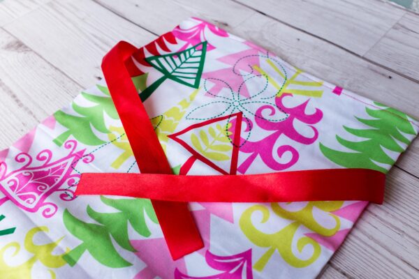 Handmade Fabric Christmas Gift Bag Trees modern - product image 4