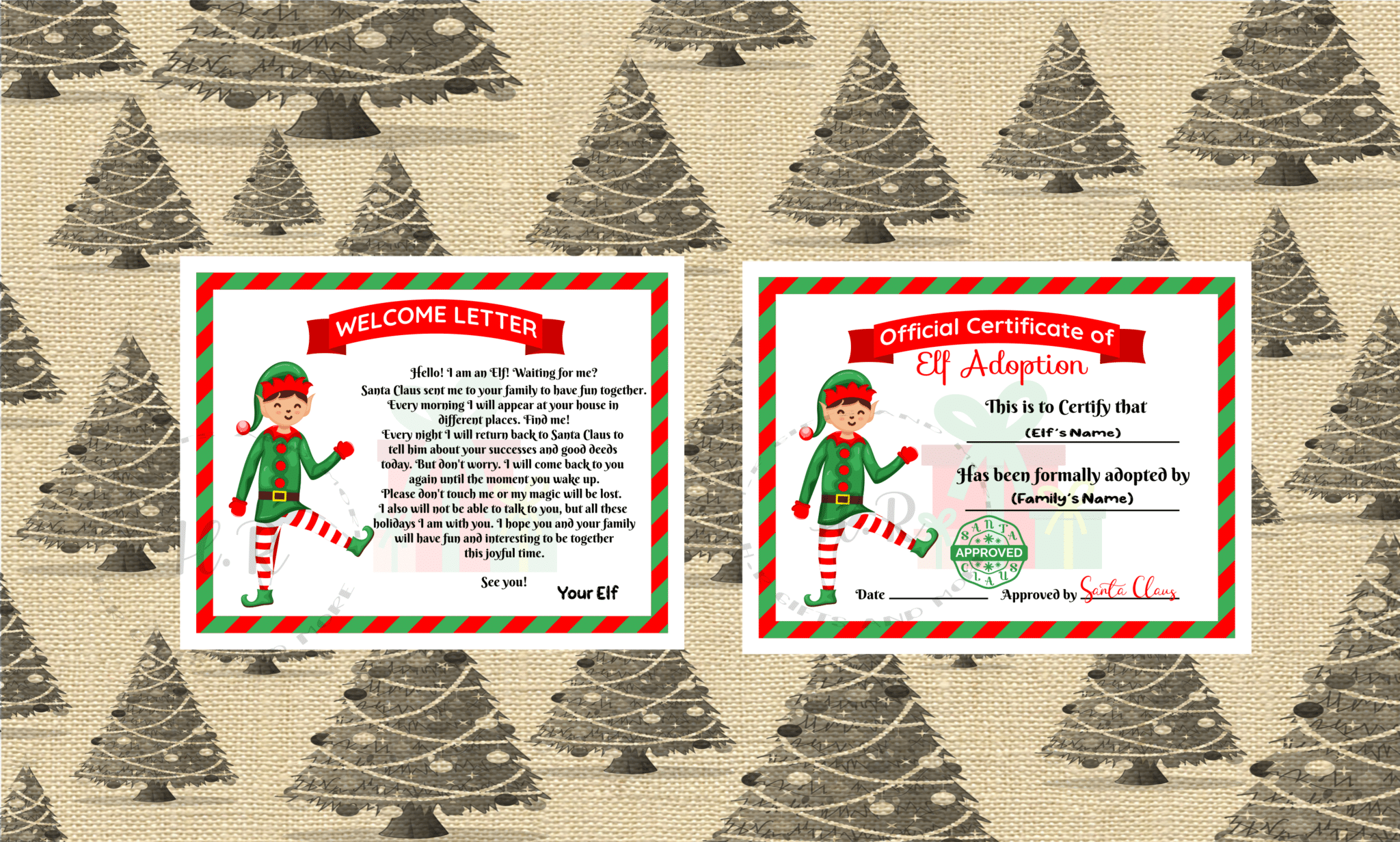 Elf Welcome letter and Elf Certificate - main product image