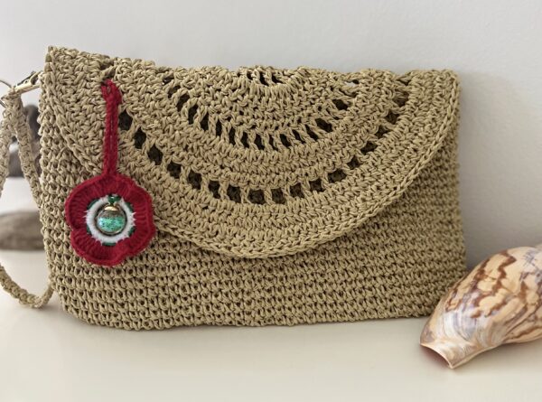 Raffia crochet clutch bag - main product image
