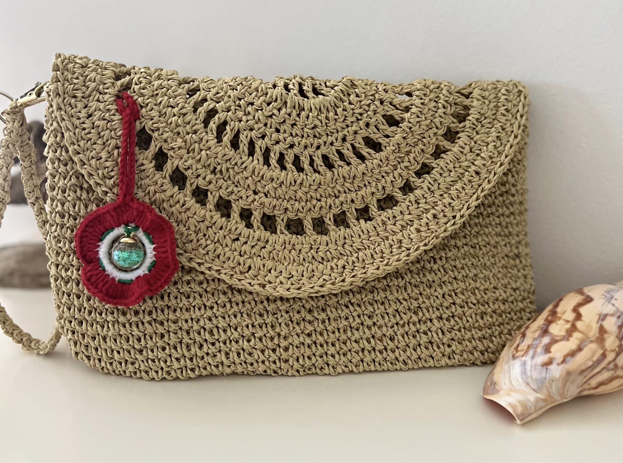 Raffia crochet clutch bag • Made By Mums