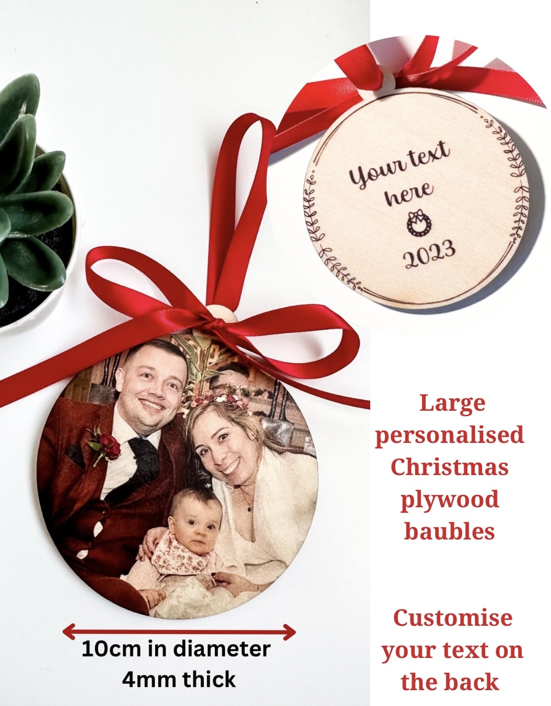 Large personalised Christmas bauble - main product image
