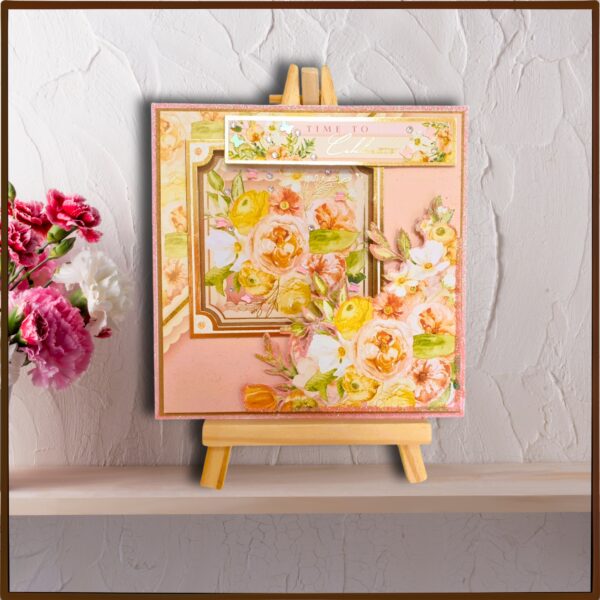 Floral Greeting Card Keepsake “Time To Celebrate”, Blank For Birthdays & other occasions - product image 2