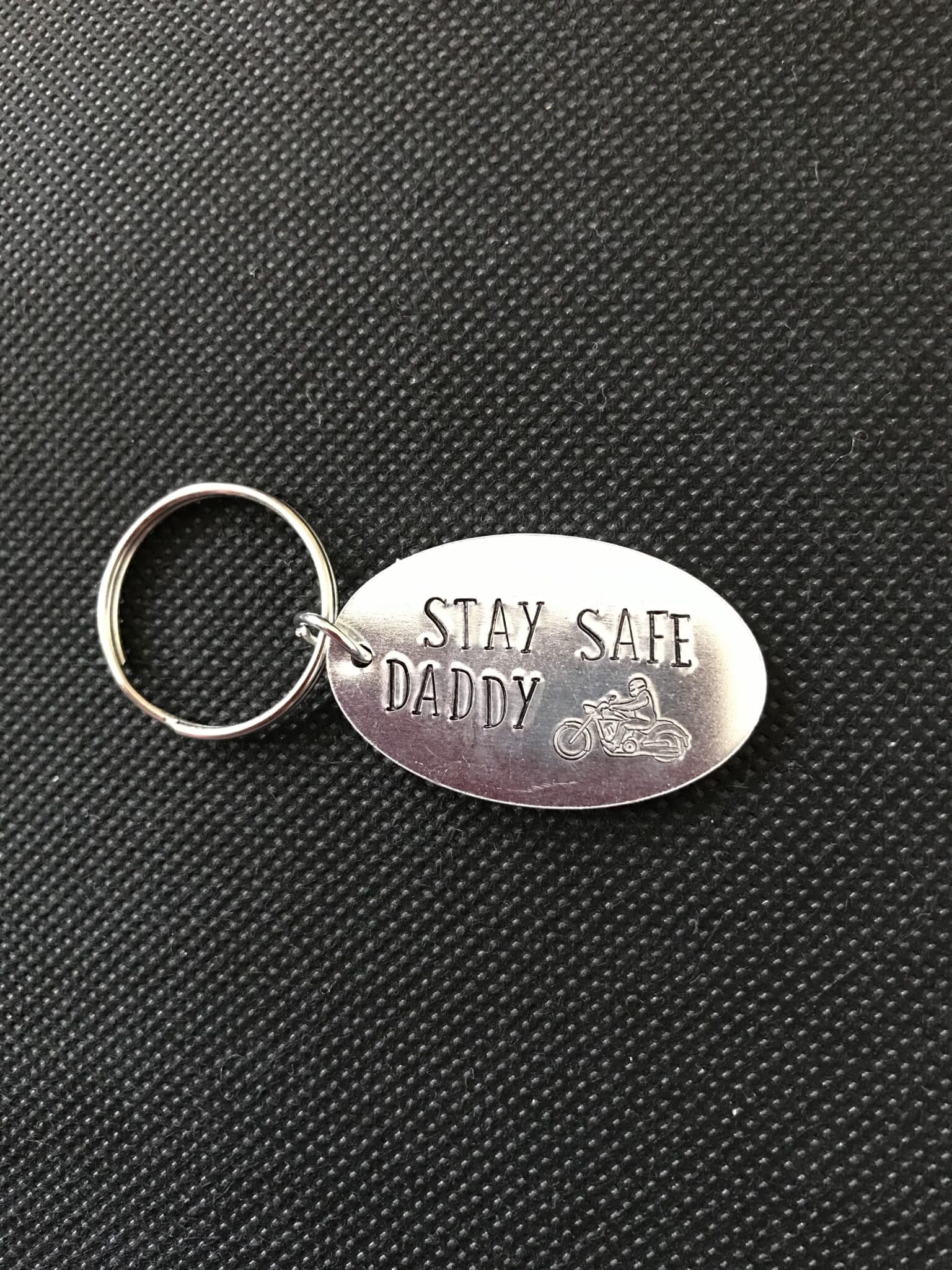 Daddy hand stamped key ring - main product image
