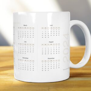 2024 Calendar Ceramic Mug – Plan Your Year in Style | New Year Planner | office: placeholder image (loading)