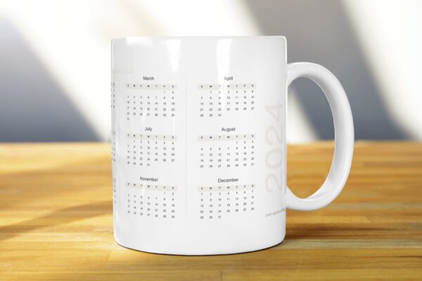 2024 Calendar Ceramic Mug – Plan Your Year in Style | New Year Planner | office - main product image