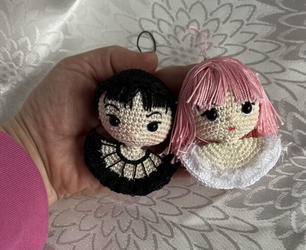 Wednesday and Enid mini amigurumi charms, - product image 2