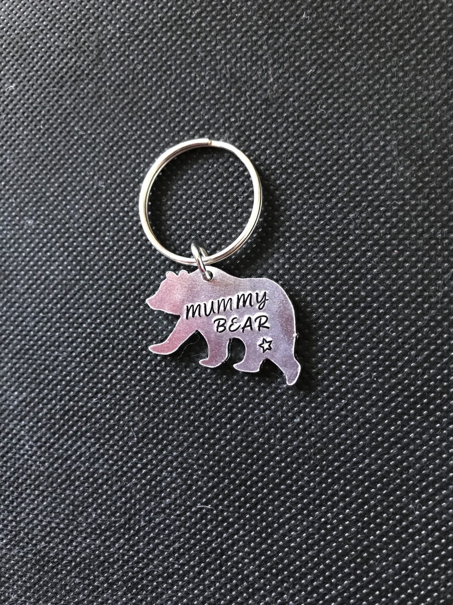 Hand stamped alloy keyring - main product image
