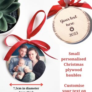 Small personalised Christmas baubles