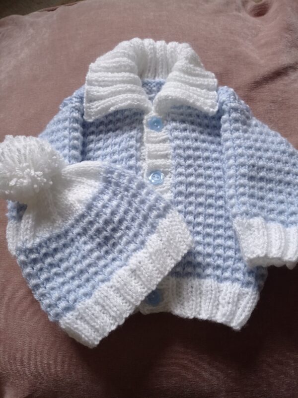 Lovely winter textured jacket and matching hat - main product image