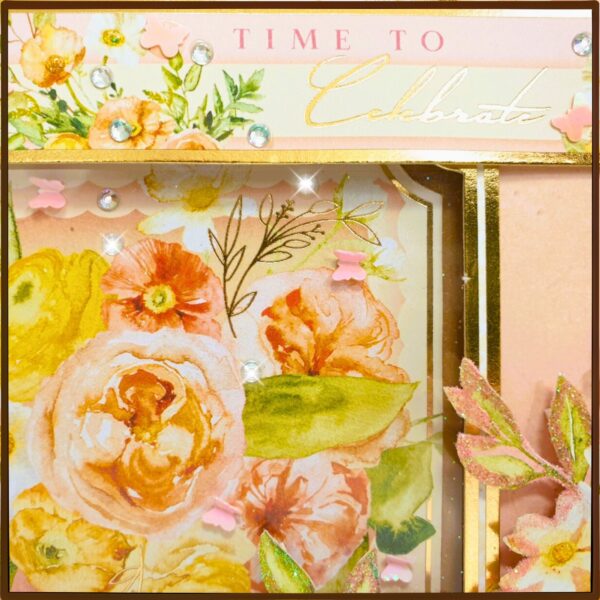 Floral Greeting Card Keepsake “Time To Celebrate”, Blank For Birthdays & other occasions - product image 4