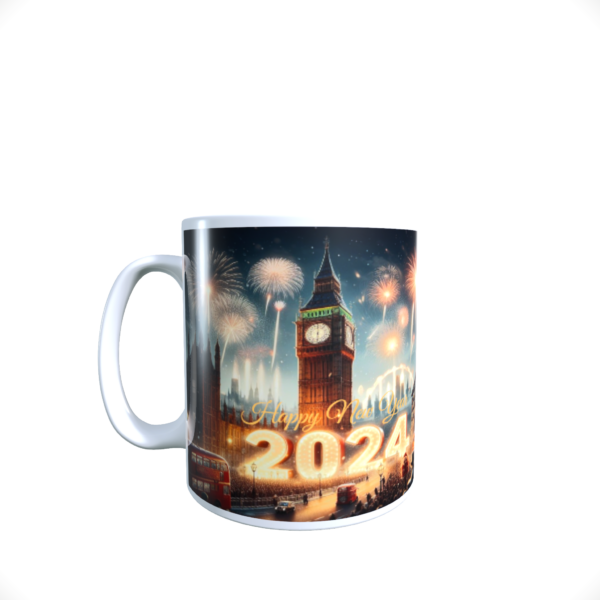 Happy New Year 2024 UK Celebrations ceramic london art tea coffee mug cup 11oz - product image 2