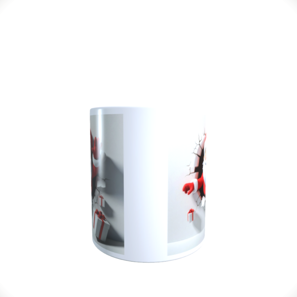 Santa Hole in the Wall Father Christmas Ceramic tea Mug Cup 11oz NEW - product image 5