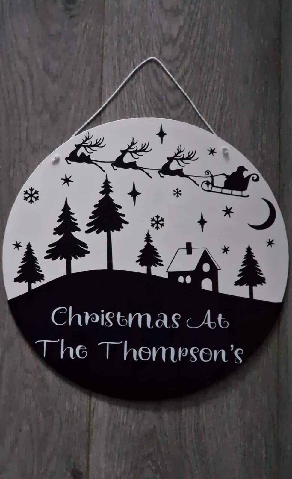 Personalised Family Christmas Sign - main product image