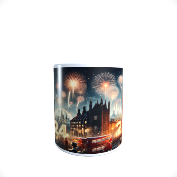 Happy New Year 2024 UK Celebrations ceramic london art tea coffee mug cup 11oz - product image 3