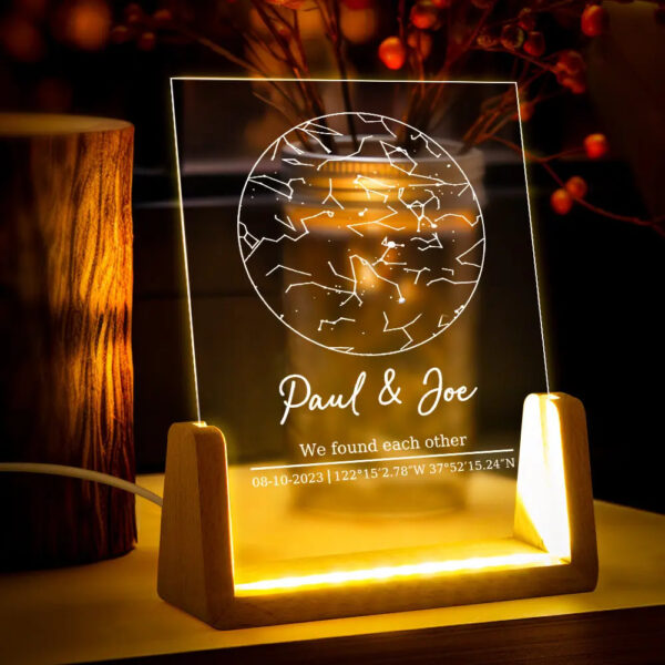 Custom Constellation Star Map Night Light | Personalized Anniversary Gift | Gift for Him / Her - main product image