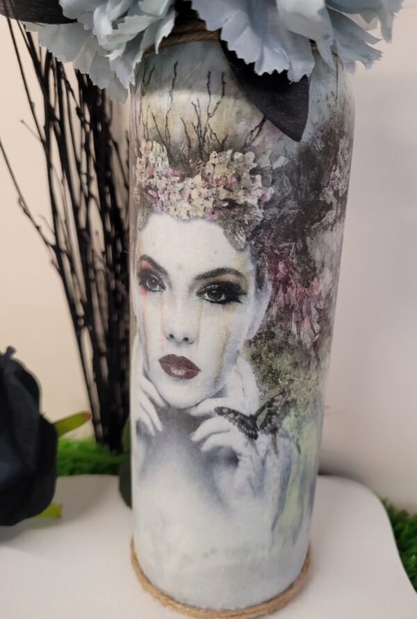 Upcycled Decoupaged Decorated Light Up Bottle – Mystical Fairy - product image 4