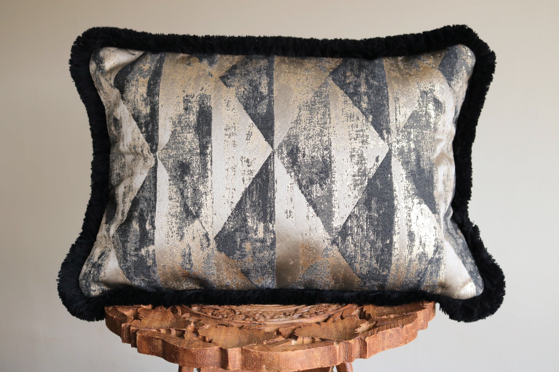 Geometric Black Cushion Cover - main product image