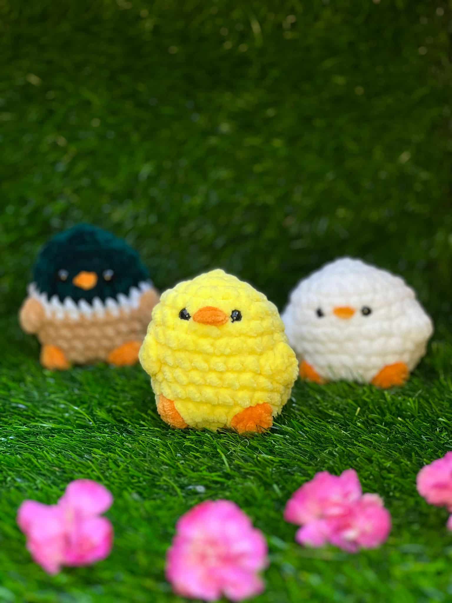 Crochet Amigurumi Bird Plushies – chick, mallard or duck - main product image