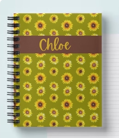 Sunflower design A5 notebook - main product image