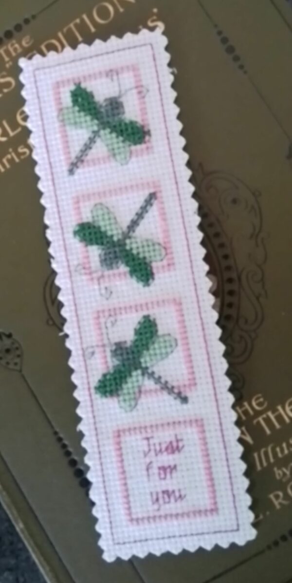 Dragonfly Just For You Cross Stitch Bookmark - product image 5