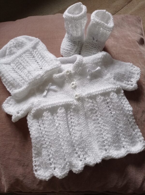 Babies matinee coat, hat and boots - main product image