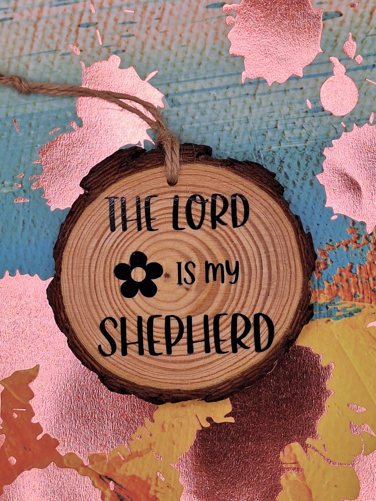 Christian Gift Wood Slice on String – Bible Verse - main product image