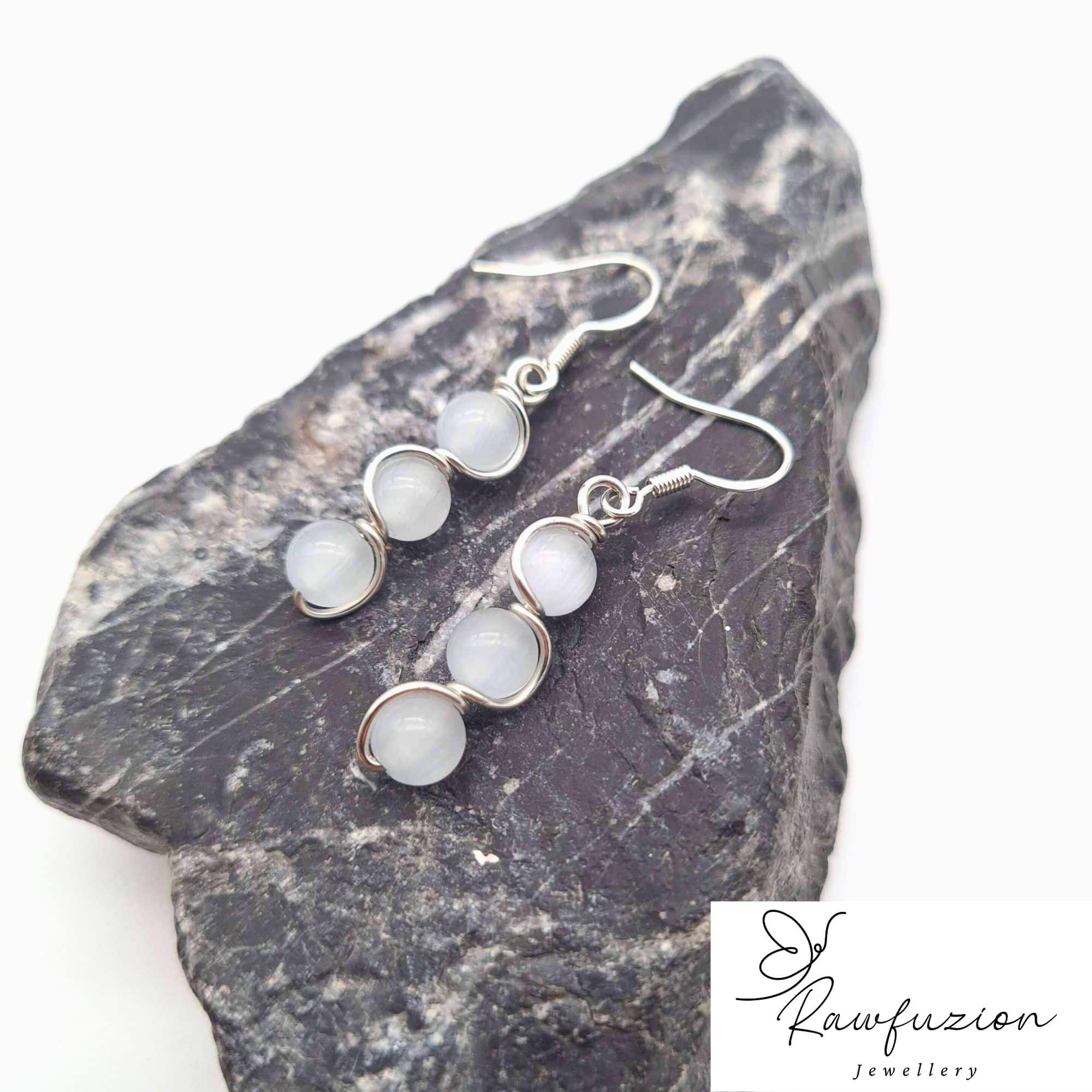 Sterling Silver Labradorite Dangle Earrings with Wire Wrap Sterling Silver Labradorite Dangle Earrings with Wire Wrap