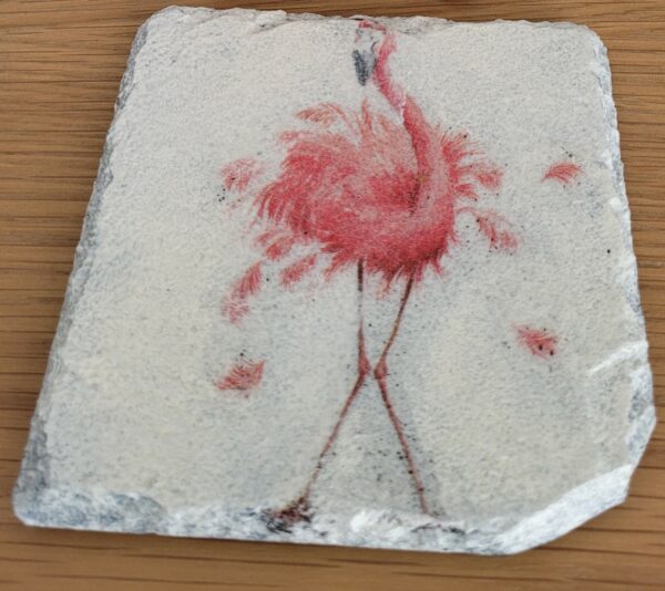Decoupaged Slate Coasters – Flamingos – Set of 2 SOLD - product image 3