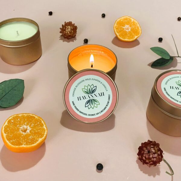 Orange Blossom, Wild Juniper & Vanilla Beeswax Blend Tin Candle - product image 3