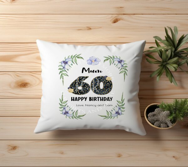 Personalised Birthday Flower Cushion - main product image