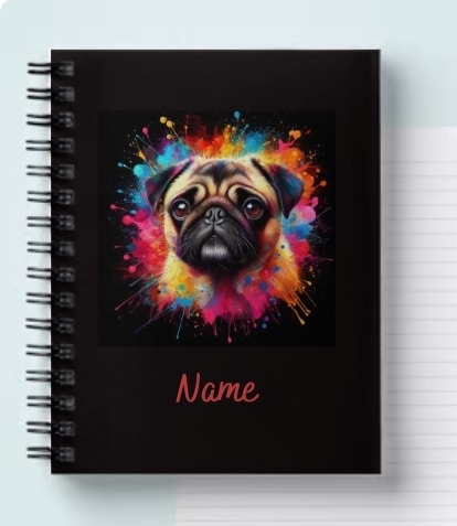 A5 paint splash dog notebook - product image 5