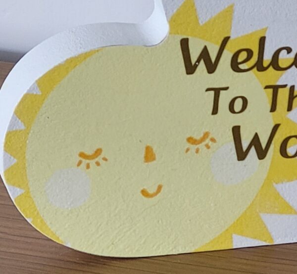 New Baby Freestanding Heart – Welcome to the World – Nursery, Baby Gift - product image 2