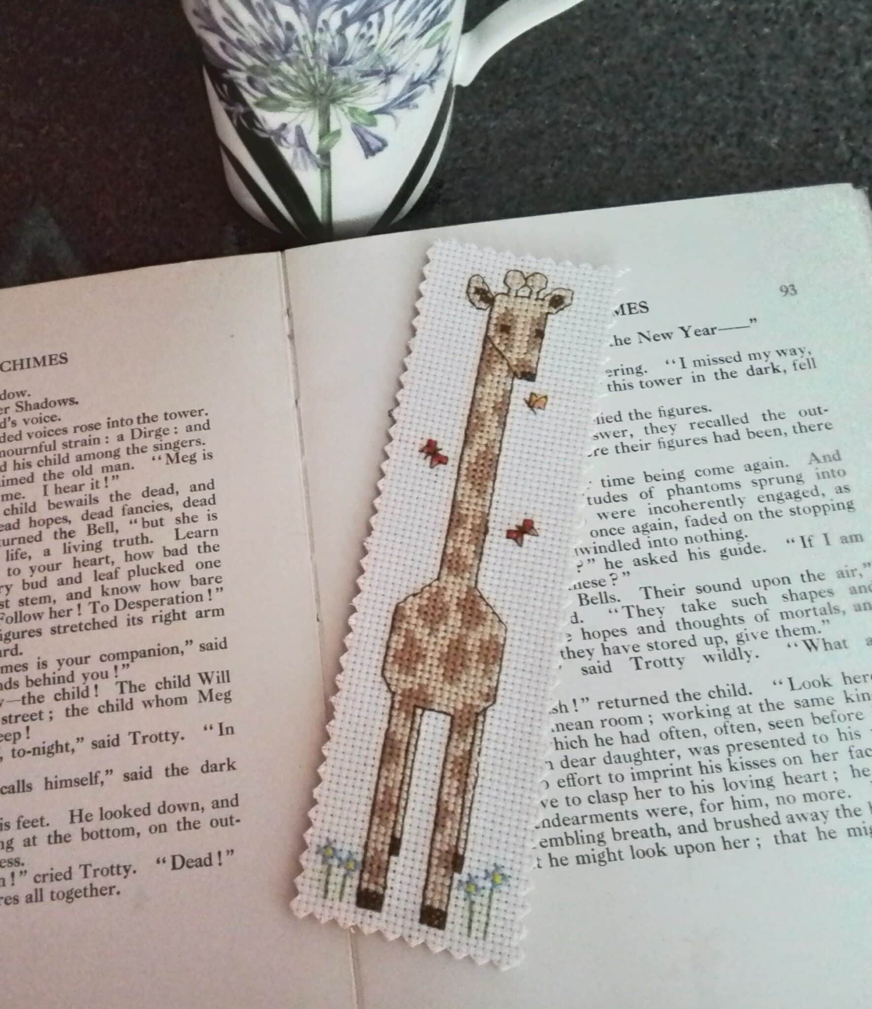 Giraffe Bookmark, Cross Stitch Bookmark, Giraffe Gift - main product image