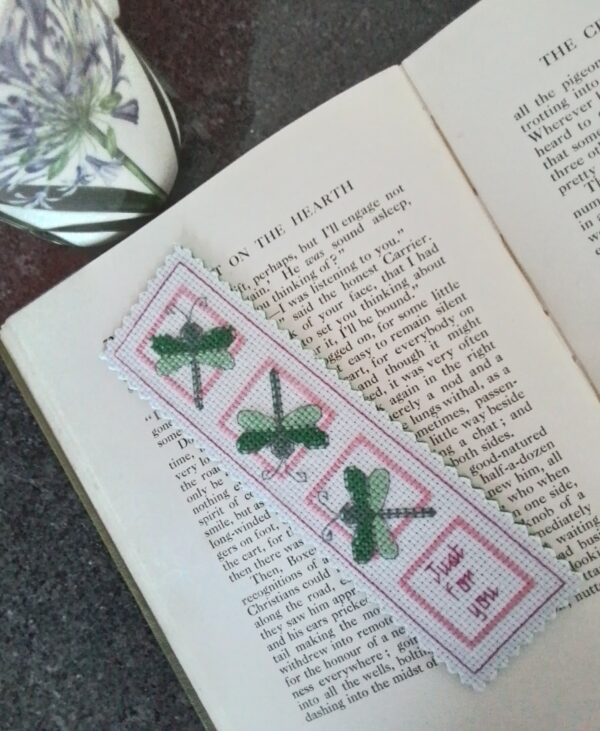 Dragonfly Just For You Cross Stitch Bookmark - main product image