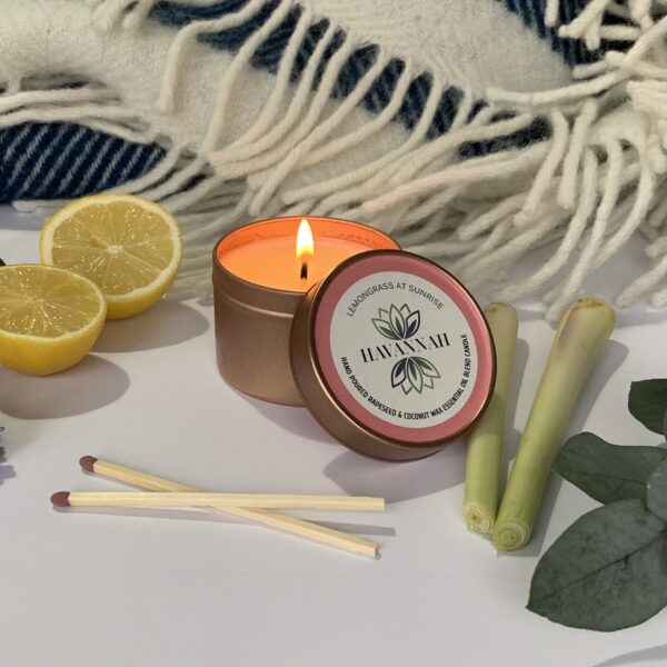 Lemongrass at Sunrise Essential Oil Blend Tin Candle - main product image