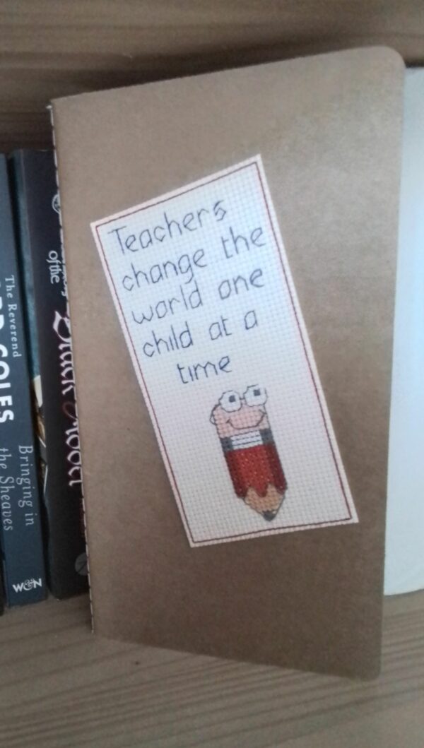 Teacher Gift Notebook with Cross Stitch, Teacher Appreciation Gift – Teachers Change the World - product image 6