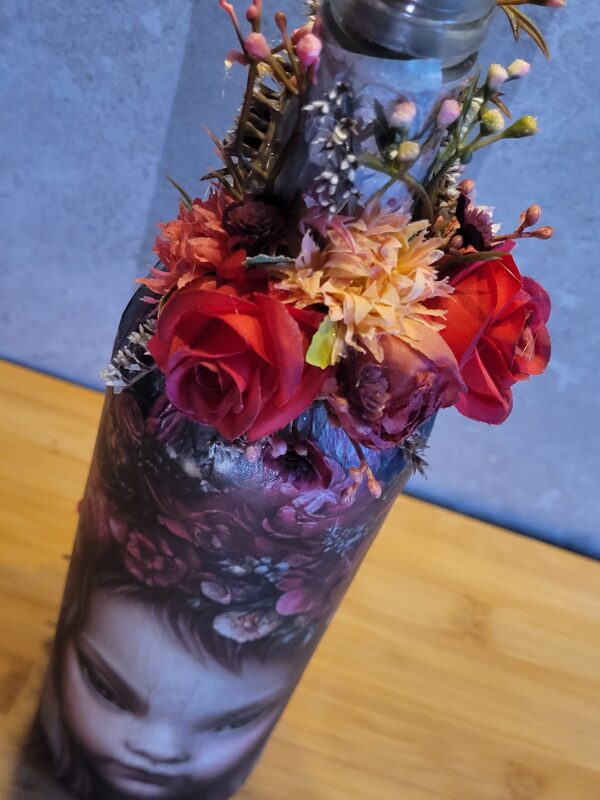 Upcycled Decoupage Decorated Light Up Bottle – Bunny Fairy SOLD - product image 2