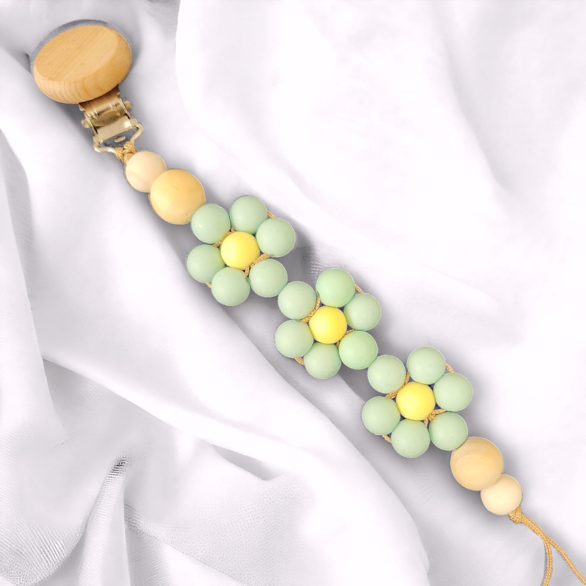 Flower Dummy Pacifier Clip – MINT - main product image